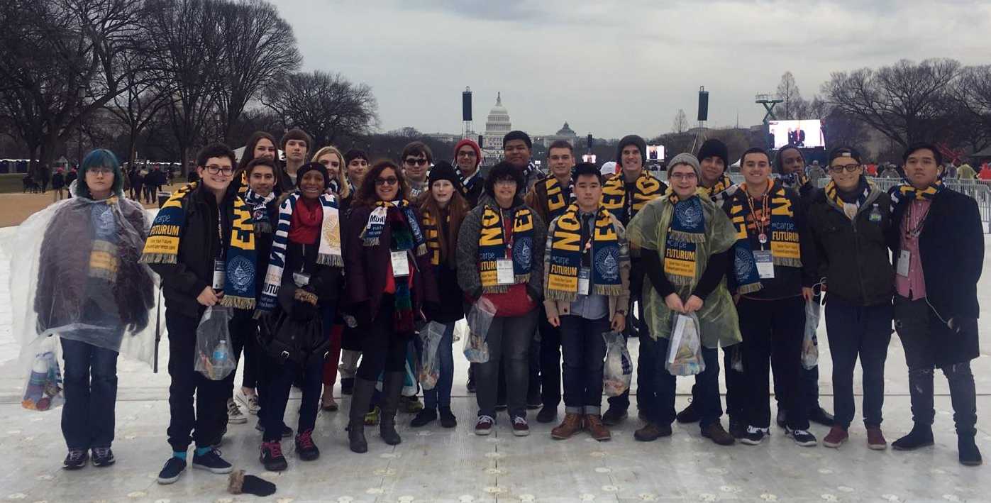 Joseph Horak, (second on the left) attends the Presidential Inauguration of Donald Trump on Jan. 20, 2017.