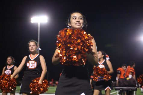 Freshman, Mariana Retana, cheers during a football game of the 2017 season. 