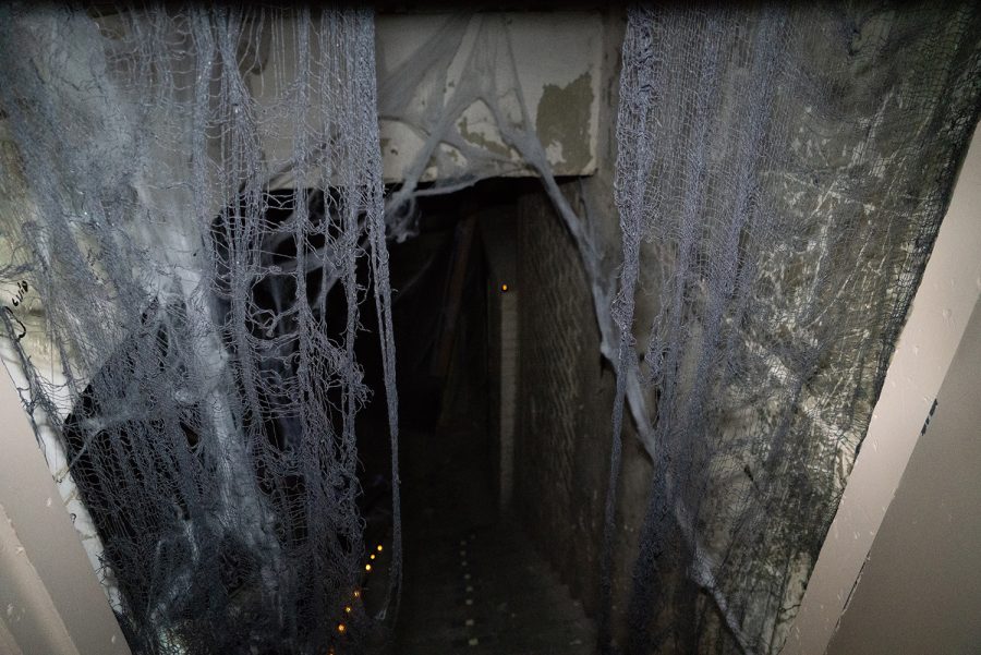 The entrance to the tunnel tours sets the scene for a spooky afternoon where actors await to scare those attending. 