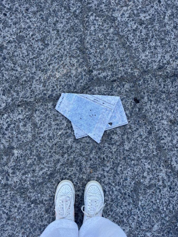 EPHS student Karina Sepulveda captured a photo of one of the SAT tests lying on the street that was lost by UPS on Oct. 27.