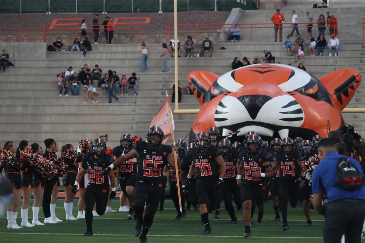 The El Paso high football team takes the field for the first time during the 2024 season.